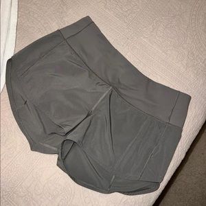 Lululemon army green shorts. Size 8. Speed up high rise lined shorts.
